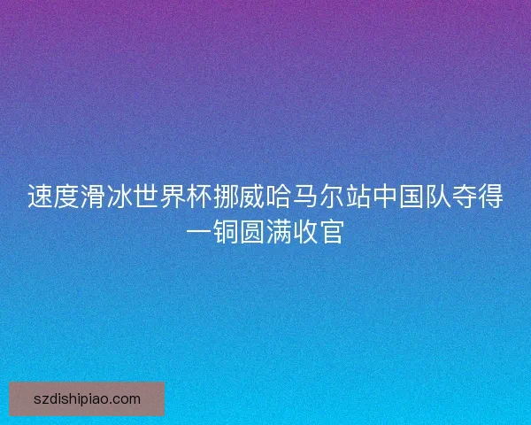 速度滑冰世界杯挪威哈马尔站中国队夺得一铜圆满收官