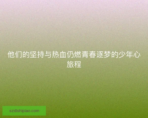 他们的坚持与热血仍燃青春逐梦的少年心旅程